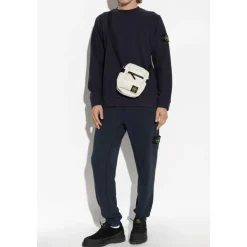 Stone Island Sweatpants met logo-Heren Broeken