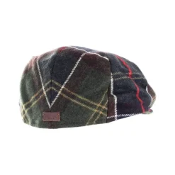 Barbour Tartan Flat Cap met Leren Badge-Heren Hoeden
