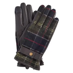 Barbour Tartan Leren Handschoenen-Heren Handschoenen