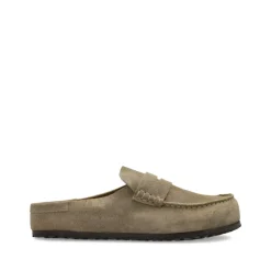 Birkenstock Taupe Suède Leren Sandalen-Heren Instappers & Slip Ons