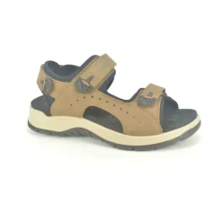 Rieker Taupe Trekking Sandalen met Velcro Straps-Heren Sandalen