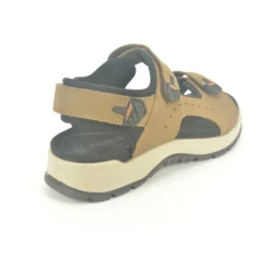 Rieker Taupe Trekking Sandalen met Velcro Straps-Heren Sandalen