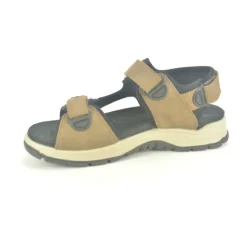 Rieker Taupe Trekking Sandalen met Velcro Straps-Heren Sandalen