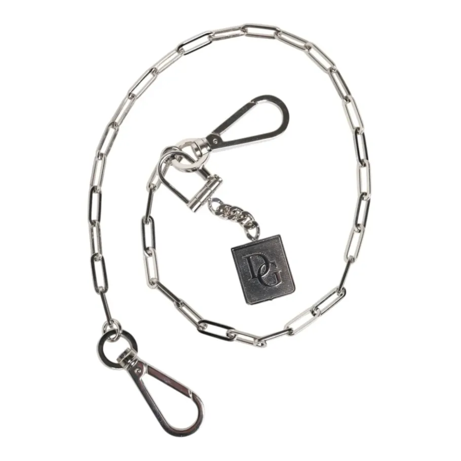 Dolce & Gabbana Tone metalen kettingriem met DG-bedel-Heren Riemen