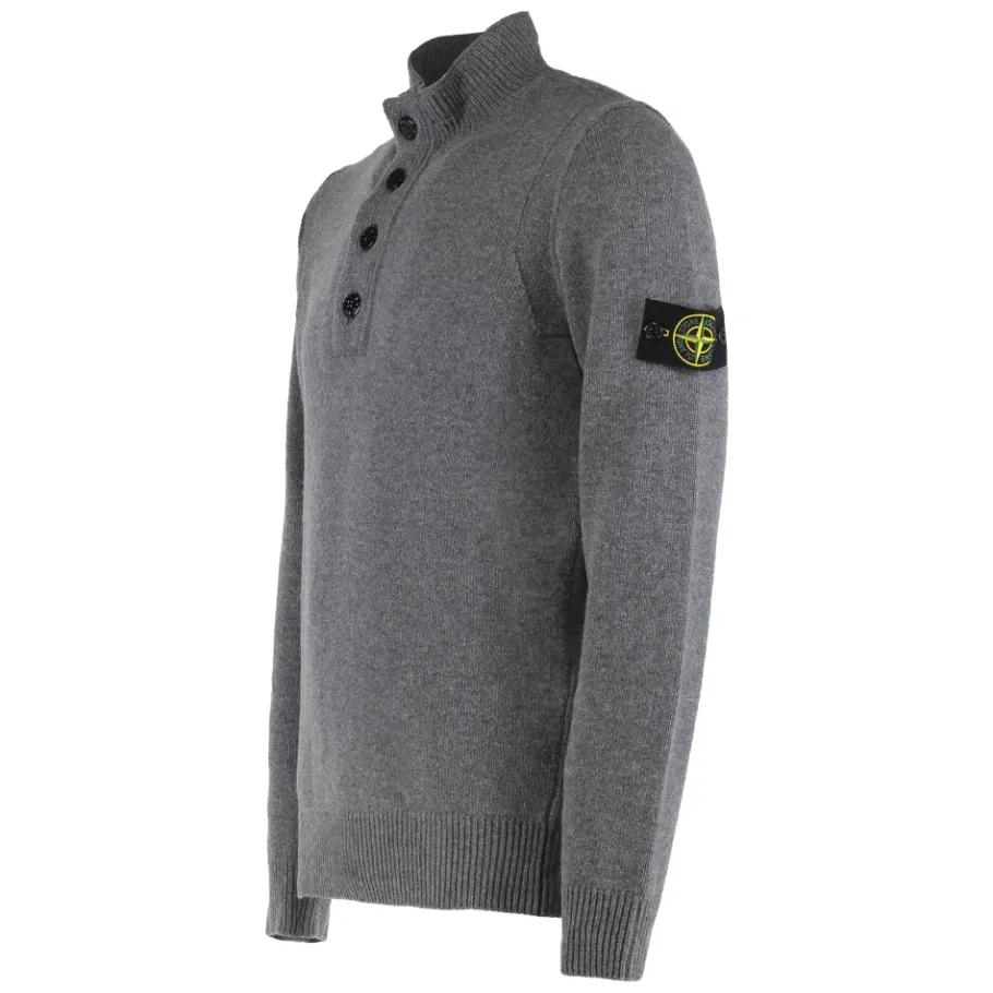 Stone Island Trui met halve rits en vilten details-Heren Truien & Vesten