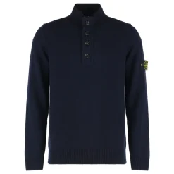 Stone Island Trui met Korte Rits en Vilt Details-Heren Truien & Vesten