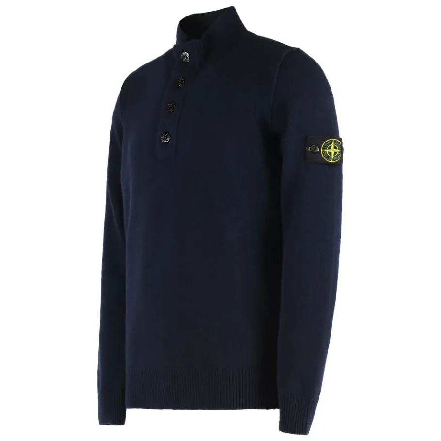 Stone Island Trui met Korte Rits en Vilt Details-Heren Truien & Vesten