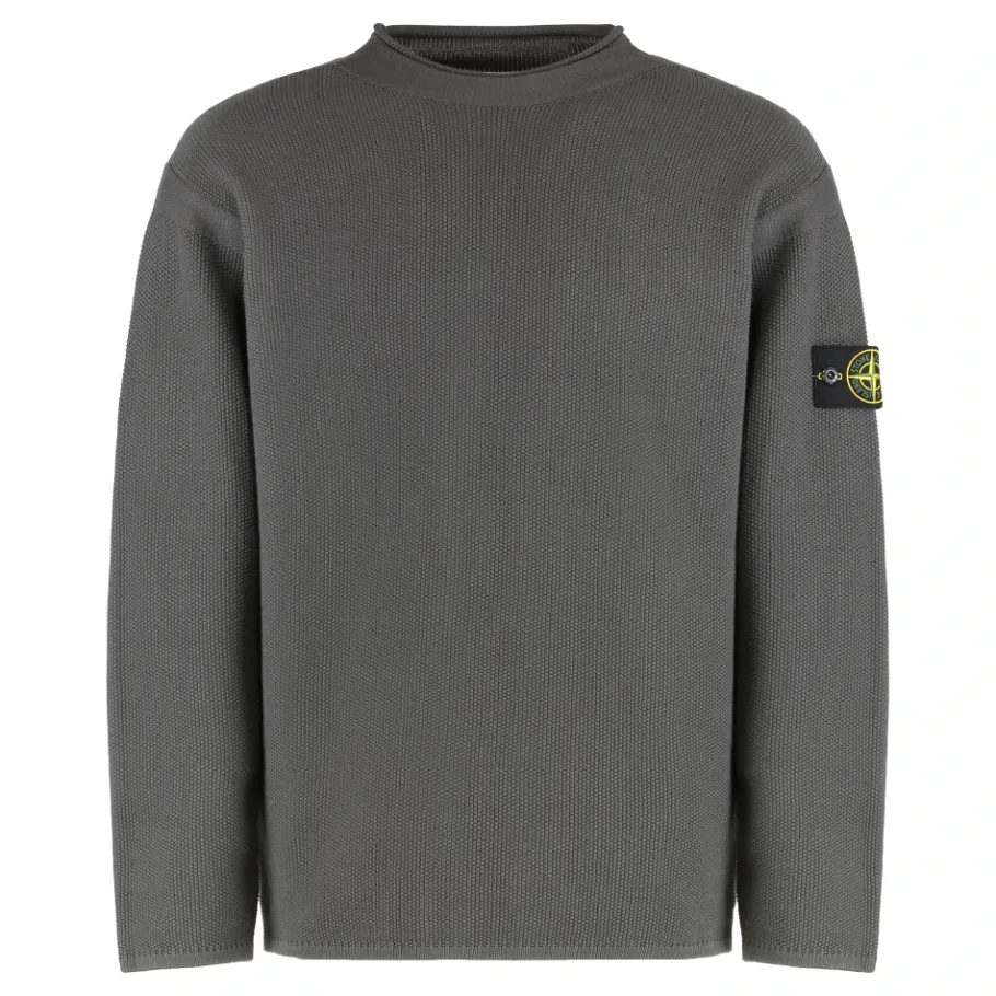 Stone Island Trui met polokraag en omgekeerde stikseldetails-Heren Truien & Vesten