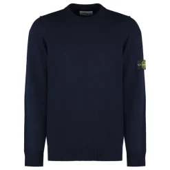 Stone Island Trui met ronde hals en stikseldetails-Heren Truien & Vesten