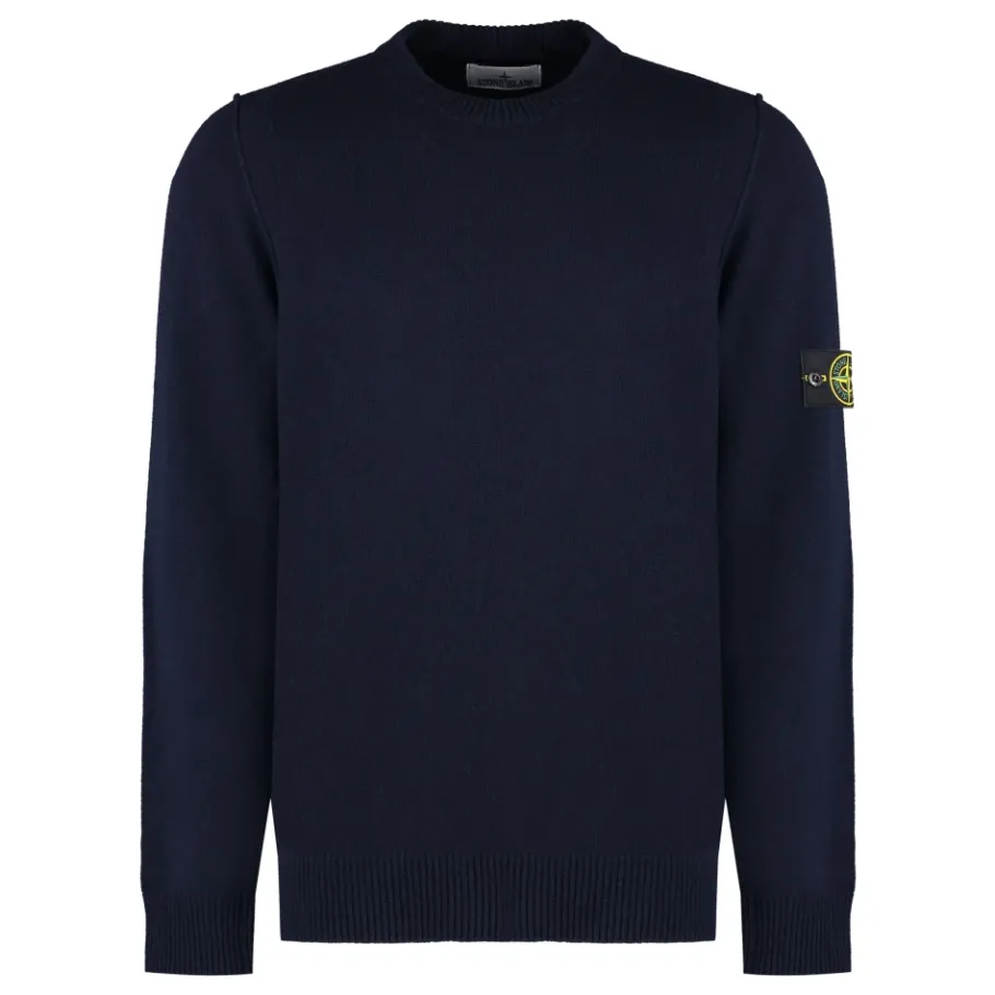 Stone Island Trui met ronde hals en stikseldetails-Heren Truien & Vesten