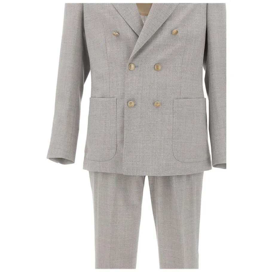 Eleventy Tweedelig Double-breasted pak-Heren Kostuums