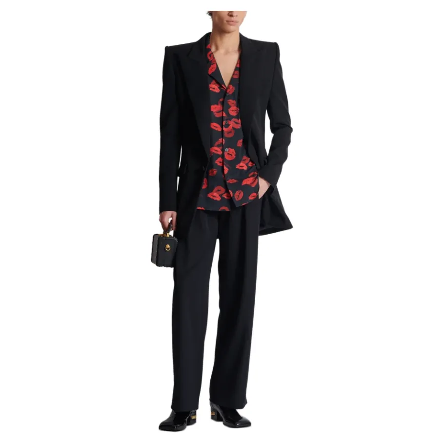 Balmain Twill pyjama overhemd met Kiss print-Heren Overhemden