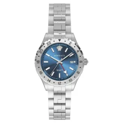 Versace Unisex Stalen Horloge met Saffierglas-Heren Horloges