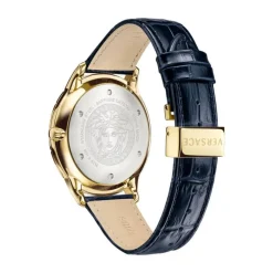 Versace UNIVERS GMT blauw goud leren horloge-Heren Horloges