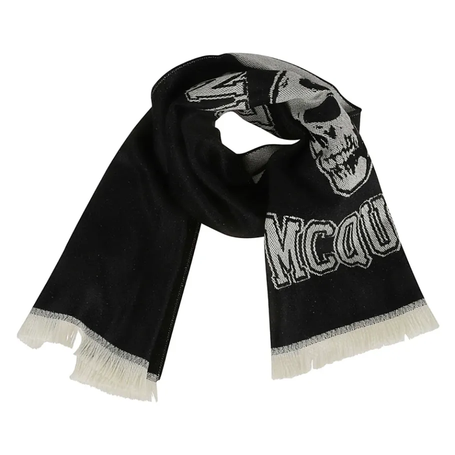 Alexander McQueen Varsity Logo Skull Sjaal-Heren Sjaals