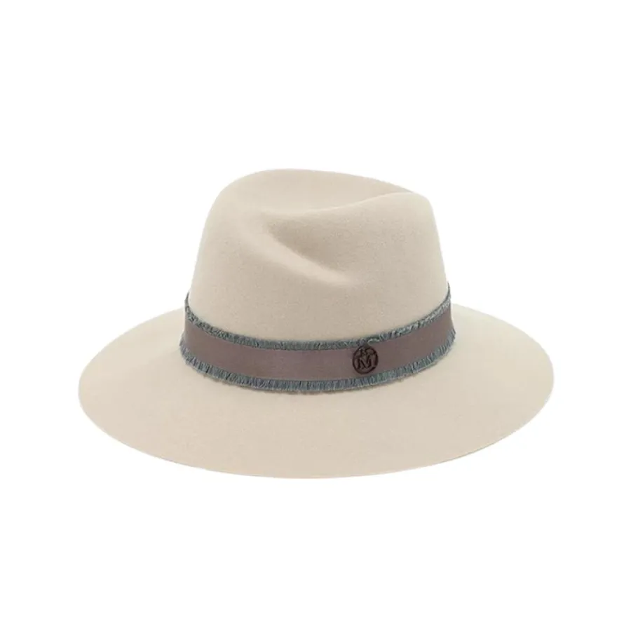 Maison Michel Versierde Katoenen Grosgrain Hoed-Heren Hoeden