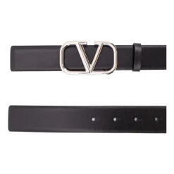 Valentino Garavani Verstelbare leren riem met metalen gesp-Heren Riemen