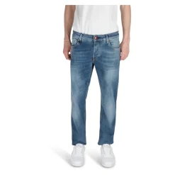 Hand Picked Vervaagde denim slim fit jeans-Heren Jeans