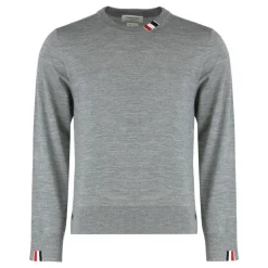 Thom Browne Virgin Wool Crew Neck Sweater-Heren Truien & Vesten