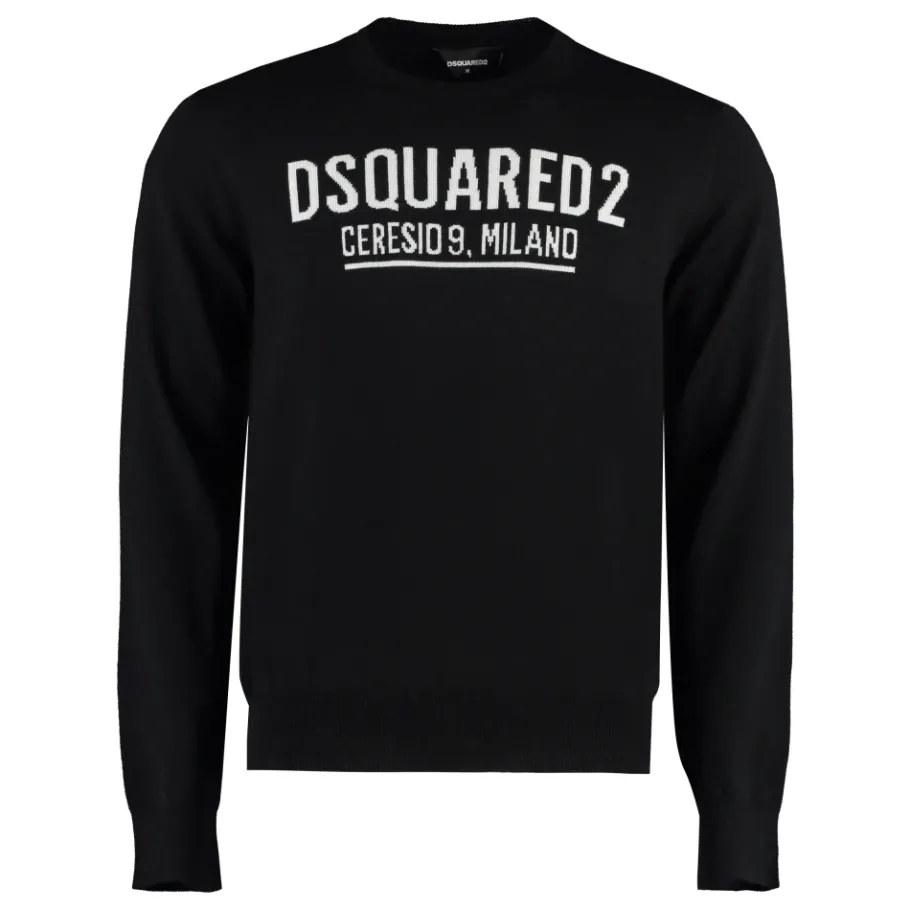 Dsquared2 Virgin wool sweater met ronde hals-Heren Truien & Vesten