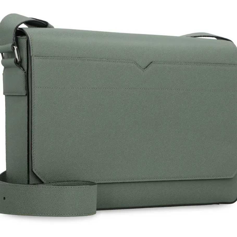 Valextra V-Line Leren Messenger Bag-Heren Tassen