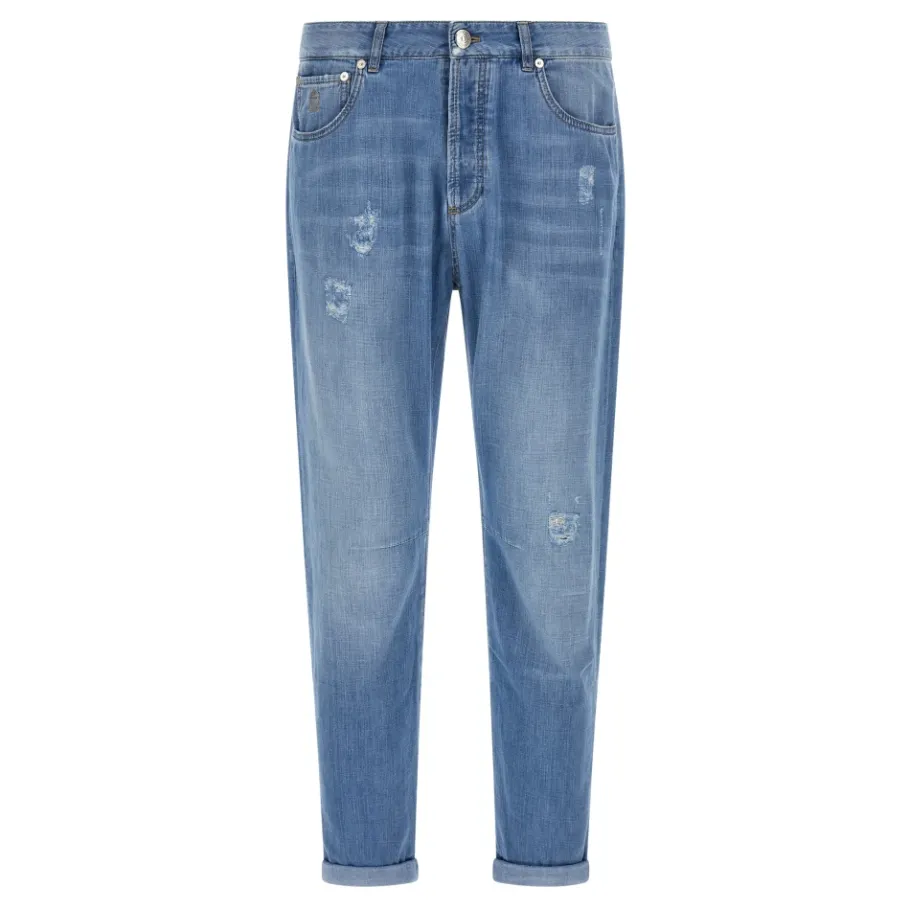 Brunello Cucinelli Vrijetijdsbroek met vijf zakken-Heren Jeans