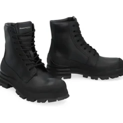 Alexander McQueen Wander leren veterschoenen-Heren Laarzen