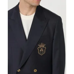 Dolce & Gabbana Wapen Geborduurd Blazer-Heren Kostuums