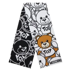 Moschino Witte Wollen Sjaal met Logoprint-Heren Sjaals