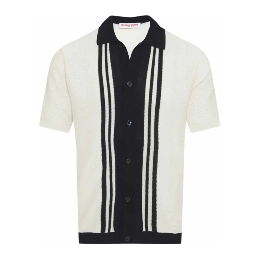 Orlebar Brown te Zand Nacht Iris Klassieke Pasvorm-Heren Overhemden