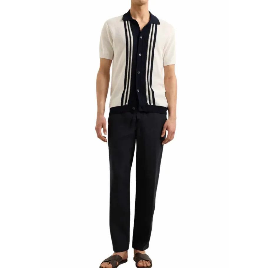 Orlebar Brown te Zand Nacht Iris Klassieke Pasvorm-Heren Overhemden