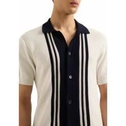 Orlebar Brown te Zand Nacht Iris Klassieke Pasvorm-Heren Overhemden