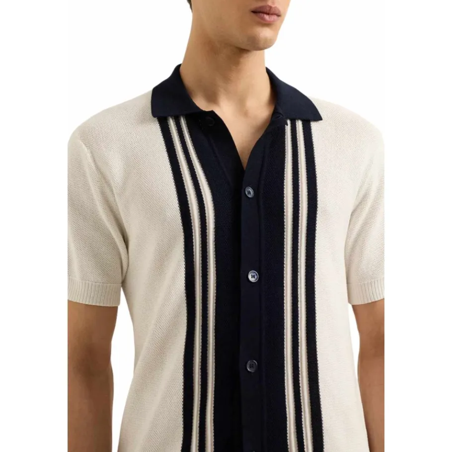 Orlebar Brown te Zand Nacht Iris Klassieke Pasvorm-Heren Overhemden