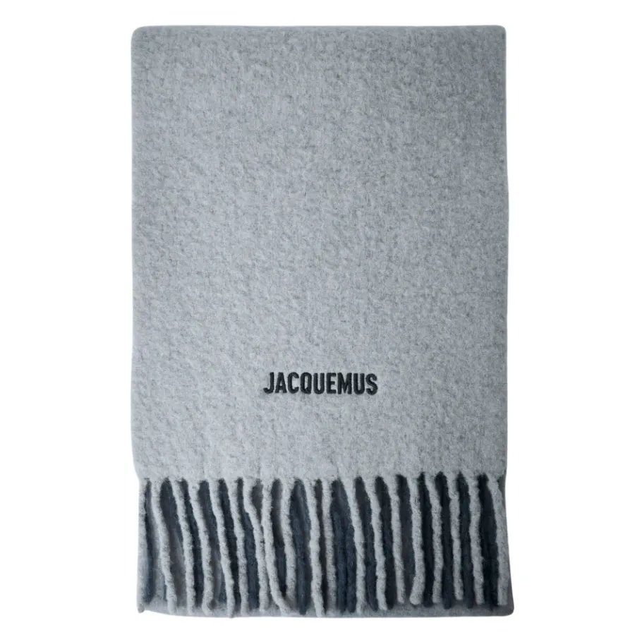 Jacquemus Wol Logo Motief Franje Sjaal-Heren Sjaals
