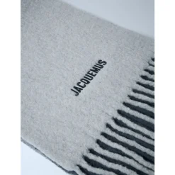 Jacquemus Wol Logo Motief Franje Sjaal-Heren Sjaals