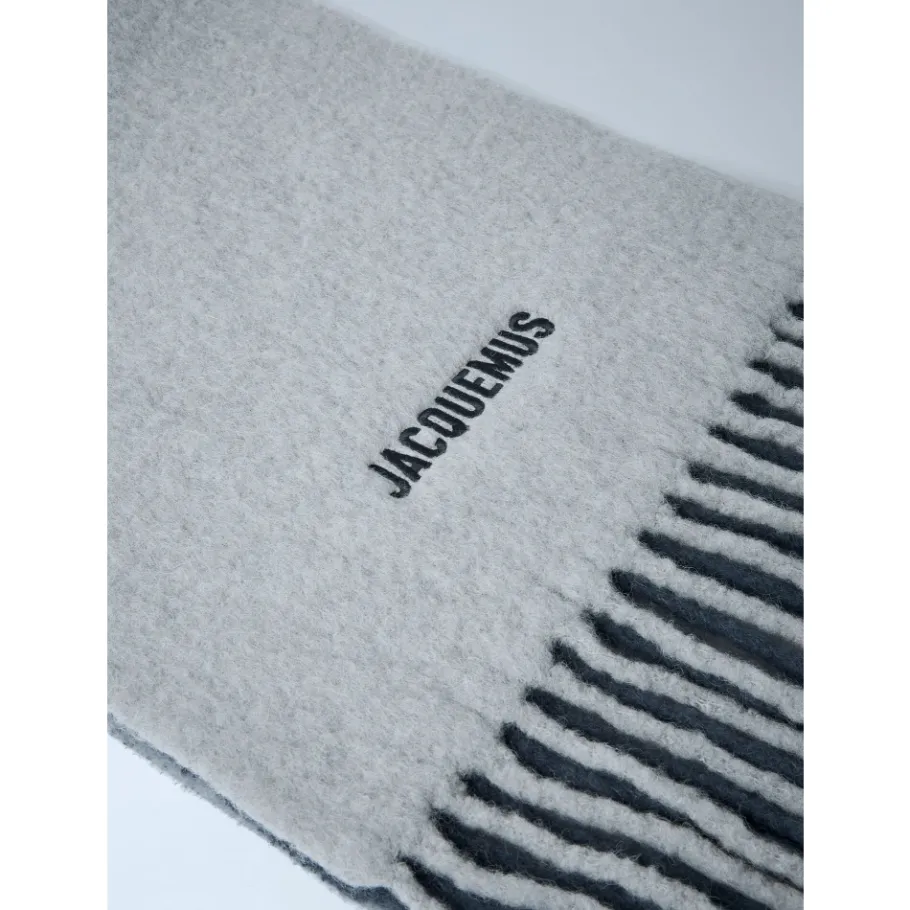 Jacquemus Wol Logo Motief Franje Sjaal-Heren Sjaals