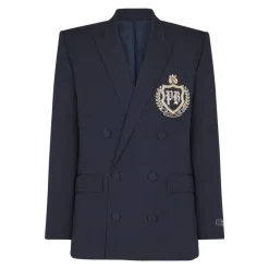 Balmain Wollen blazer met kristal patch-Heren Jassen