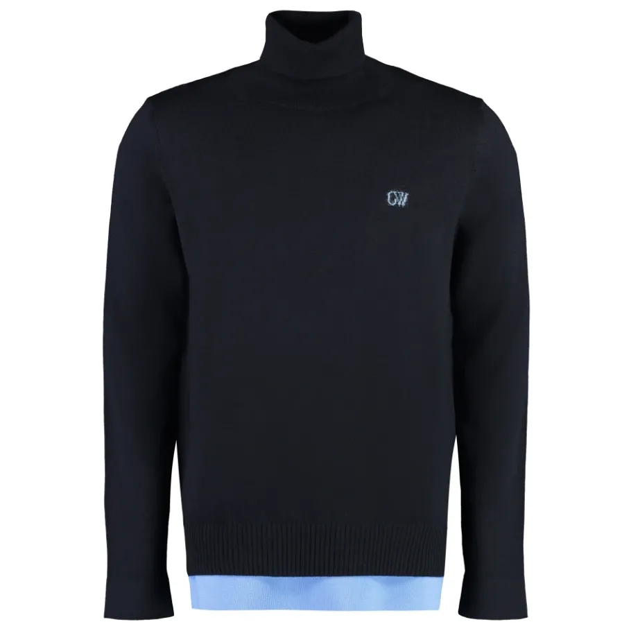 Off White Wollen coltrui-Heren Truien & Vesten