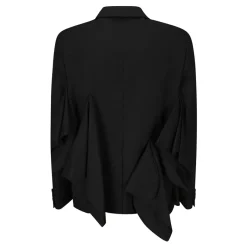 Comme des Garçons Wollen Jas met Stoffen Applicaties-Heren Kostuums