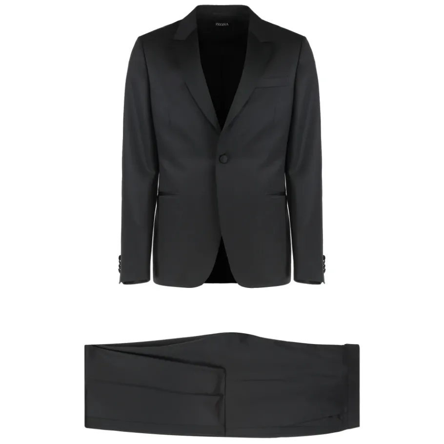 Zegna Wollen pak met mohair, tweedelig-Heren Kostuums