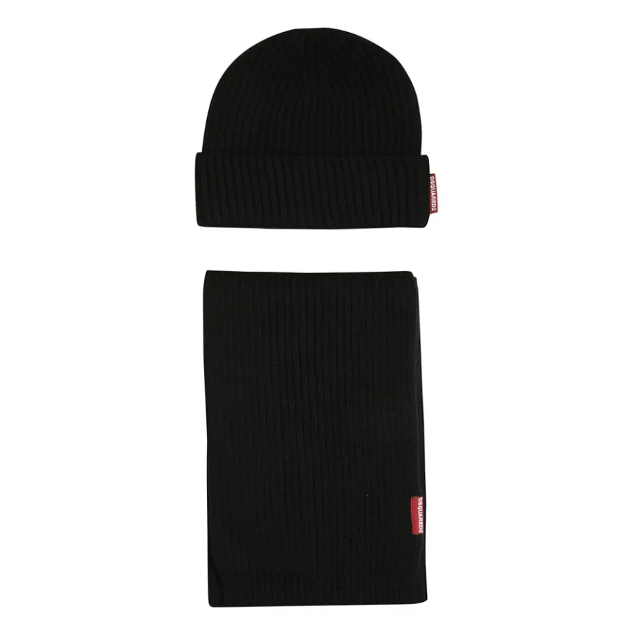 Dsquared2 Wollen Sjaal en Hoed Set-Heren Sjaals