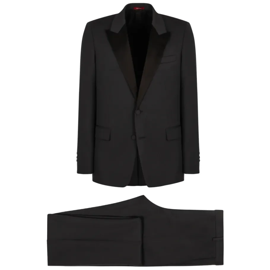 Gucci Wollen Tweedelig Pak met Satijnen Kraag-Heren Kostuums