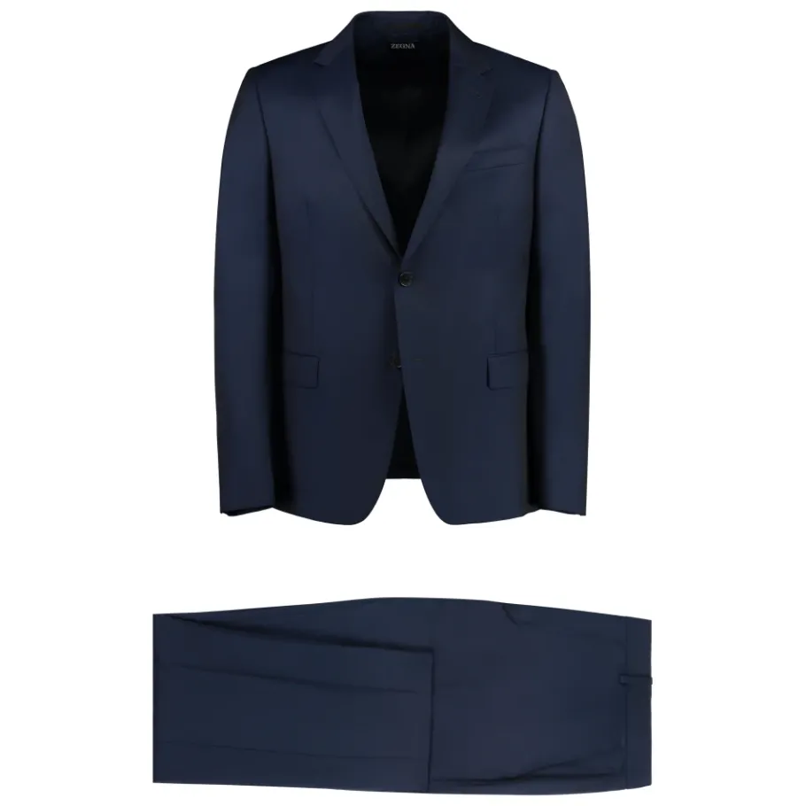 Zegna Wol-mohair blend pak met jas en broek-Heren Kostuums