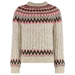 Moncler Wool Jacquard Sweater-Heren Truien & Vesten