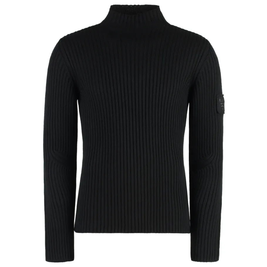Prada Wool Mock Turtleneck Sweater-Heren Truien & Vesten