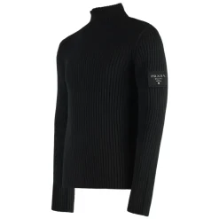 Prada Wool Mock Turtleneck Sweater-Heren Truien & Vesten