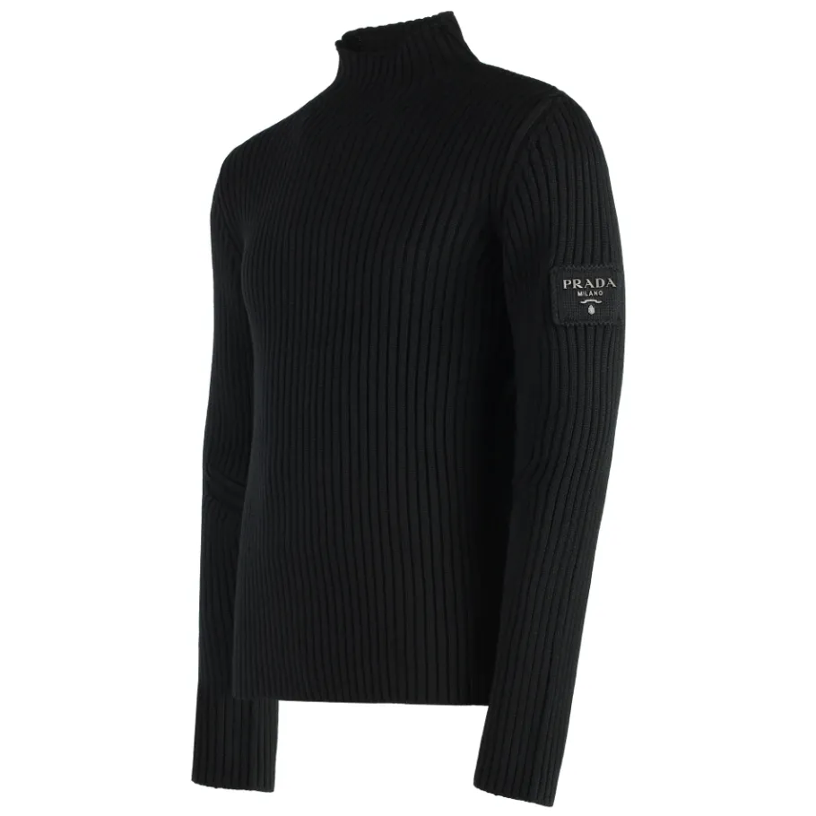 Prada Wool Mock Turtleneck Sweater-Heren Truien & Vesten