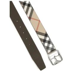 Burberry Zand Riem met Palladium Gesp-Heren Riemen