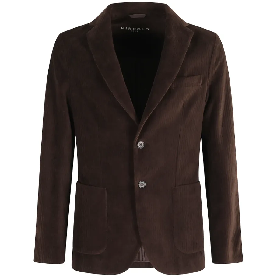Circolo 1901 Zandkleurige Corduroy Jas met Revers-Heren Kostuums