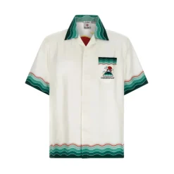 Casablanca Zijden Golfprint Overhemd Korte Mouwen-Heren Overhemden